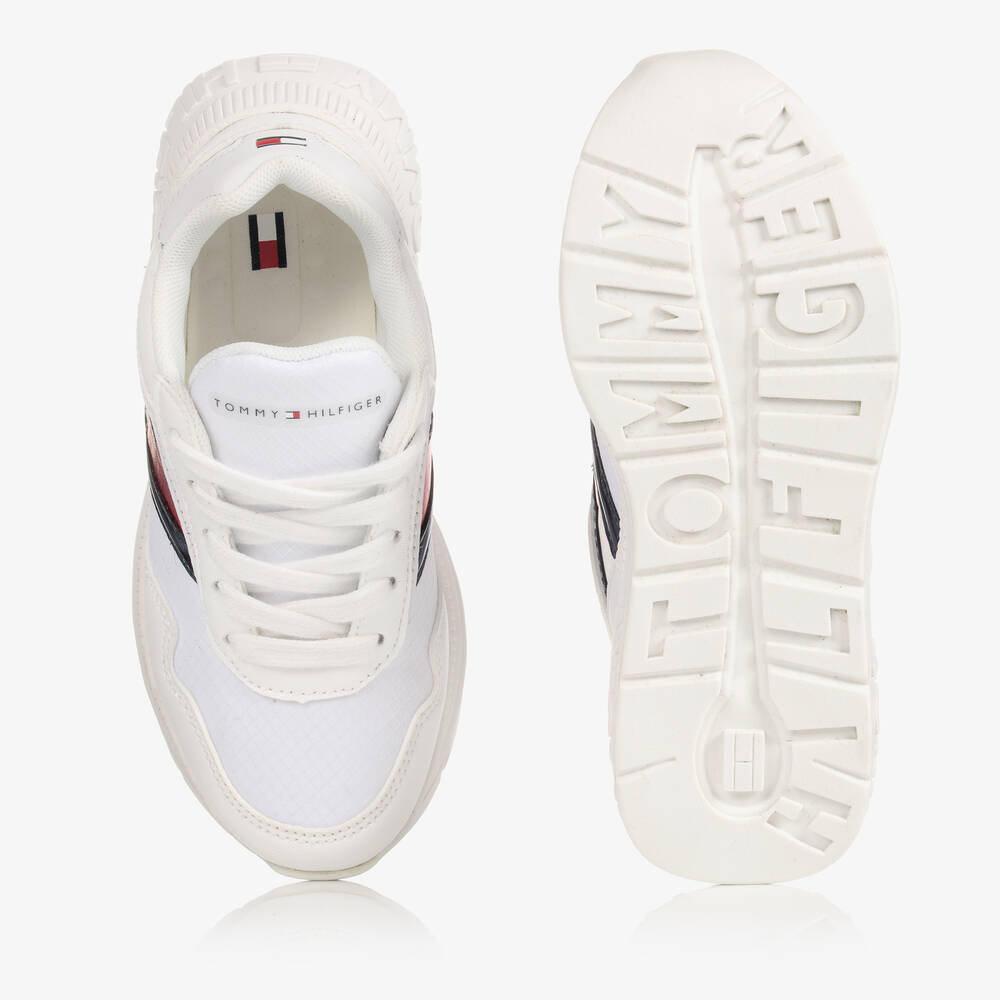 Tommy Hilfiger-Teen White Flag Trainers | Childrensalon Outlet
