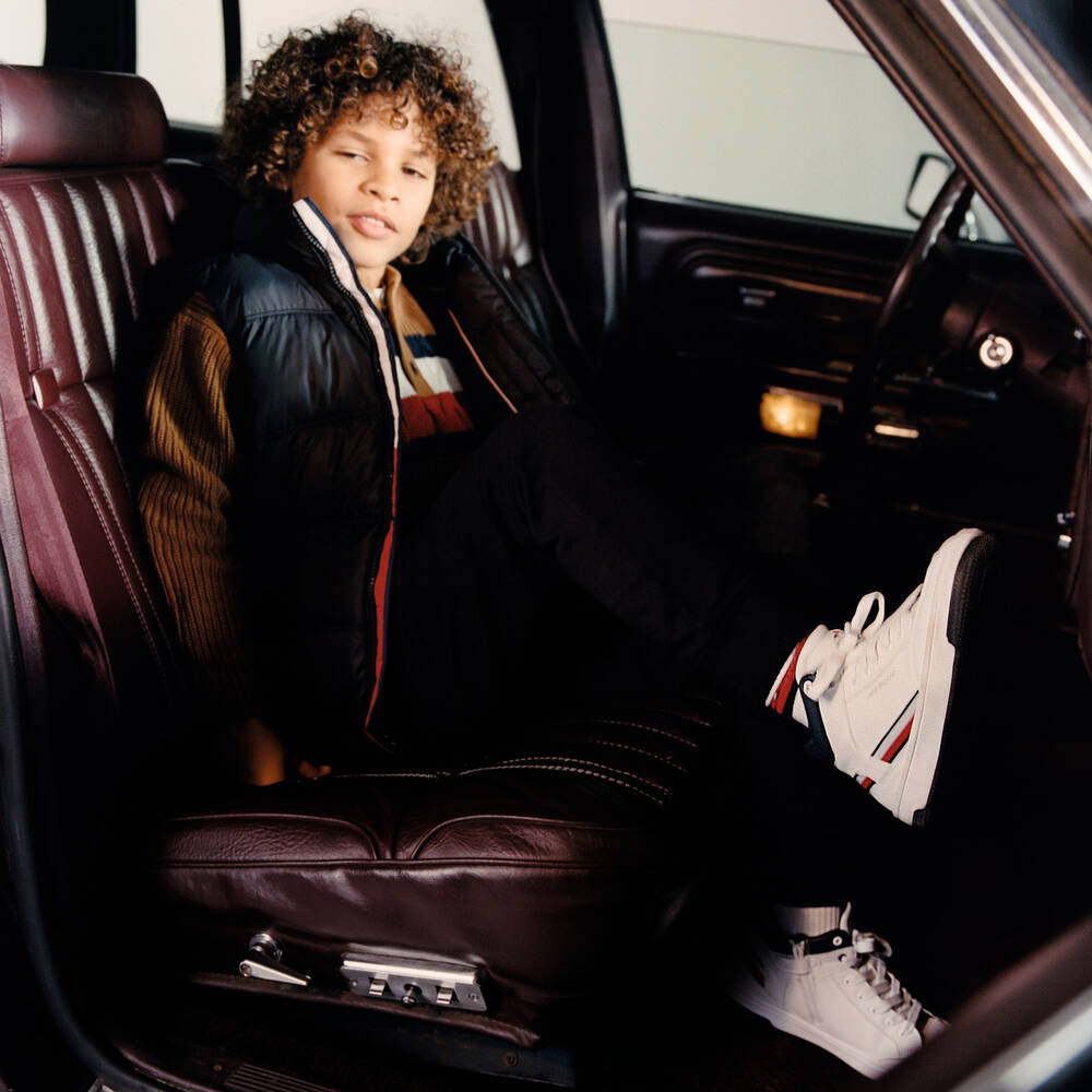 Tommy Hilfiger-Teen White High Top Trainers | Childrensalon Outlet