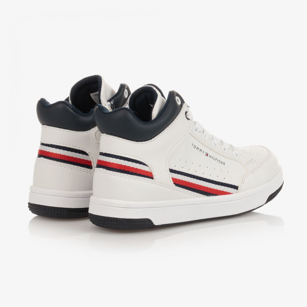 Tommy Hilfiger-Teen White High Top Trainers | Childrensalon Outlet