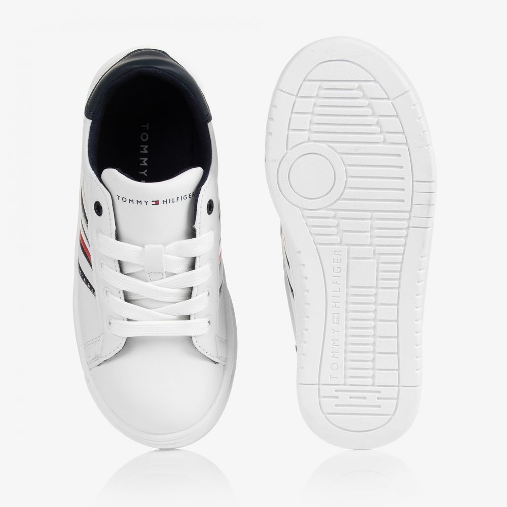 Tommy Hilfiger-Teen White Lace-Up Trainers | Childrensalon Outlet