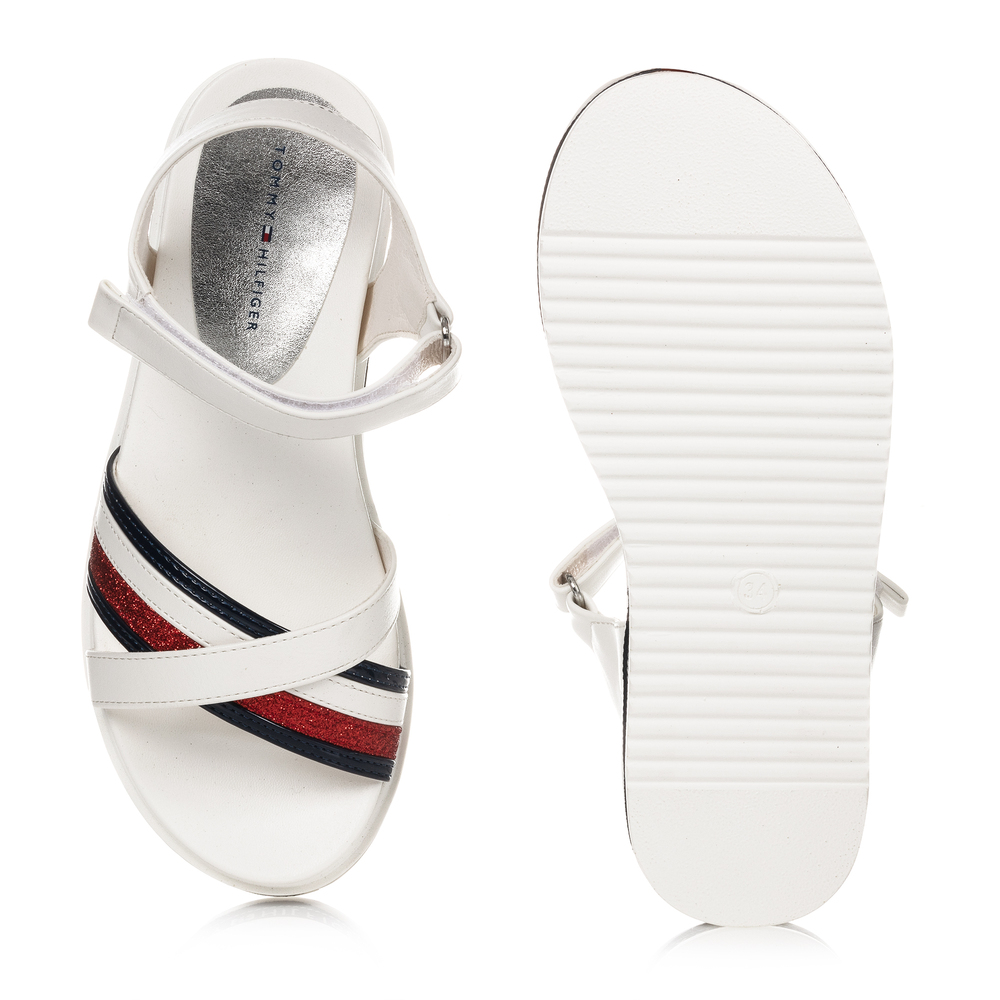 Tommy Hilfiger Teen White Logo Sandals Childrensalon Outlet
