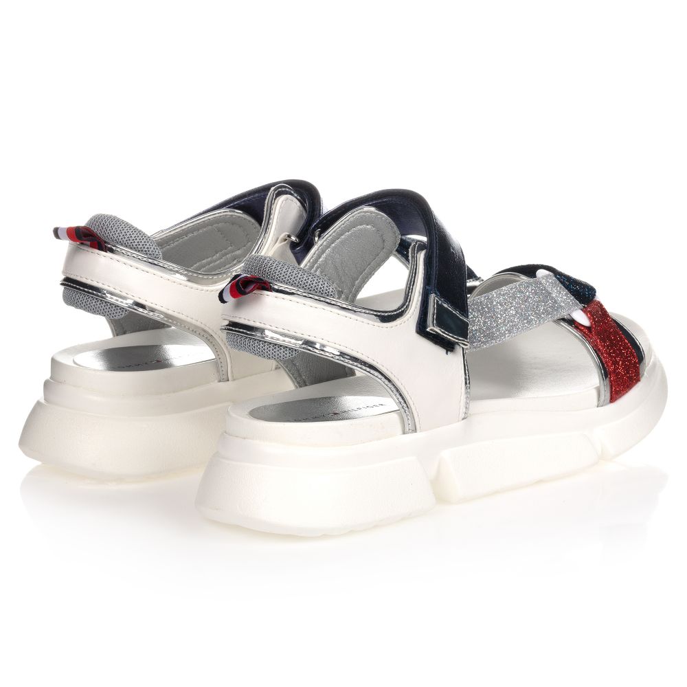 Tommy hilfiger silver sandals outlet