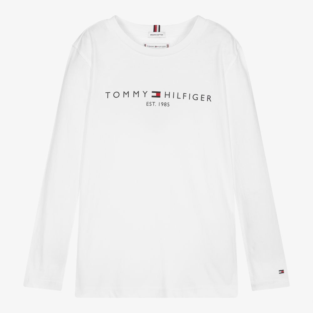 Tommy Hilfiger - توب تينز قطن عضوي لون أبيض | Childrensalon