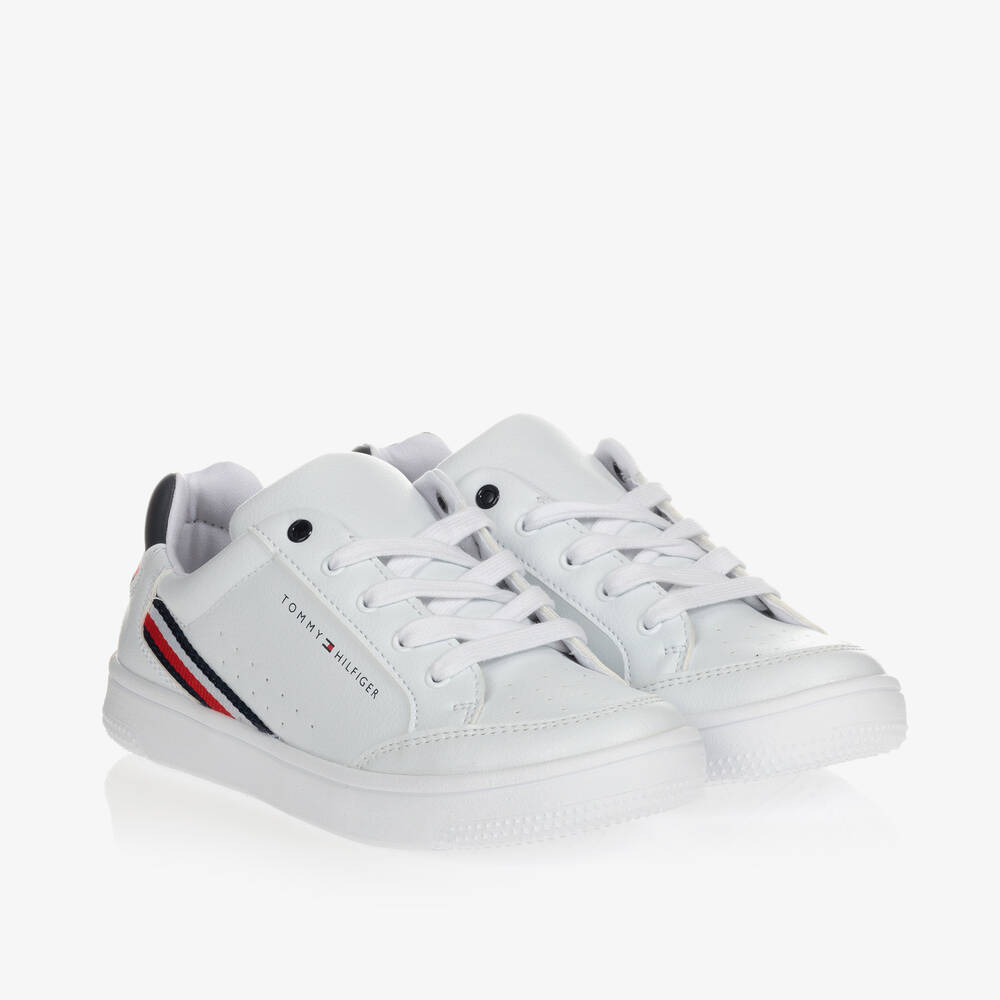 Tommy Hilfiger - Teen White Logo Trainers | Childrensalon