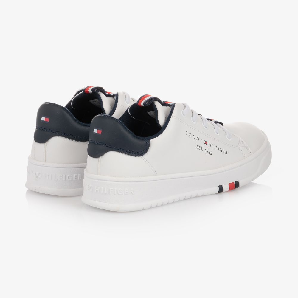 Tommy Hilfiger-Teen White Logo Trainers | Childrensalon Outlet