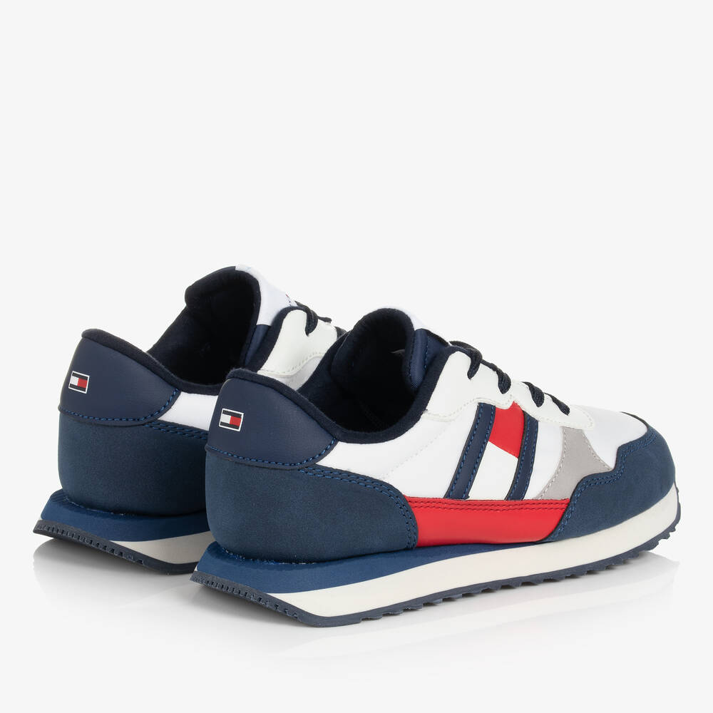 Tommy Hilfiger-Бело-синие кроссовки из искусственной замши | Childrensalon Outlet