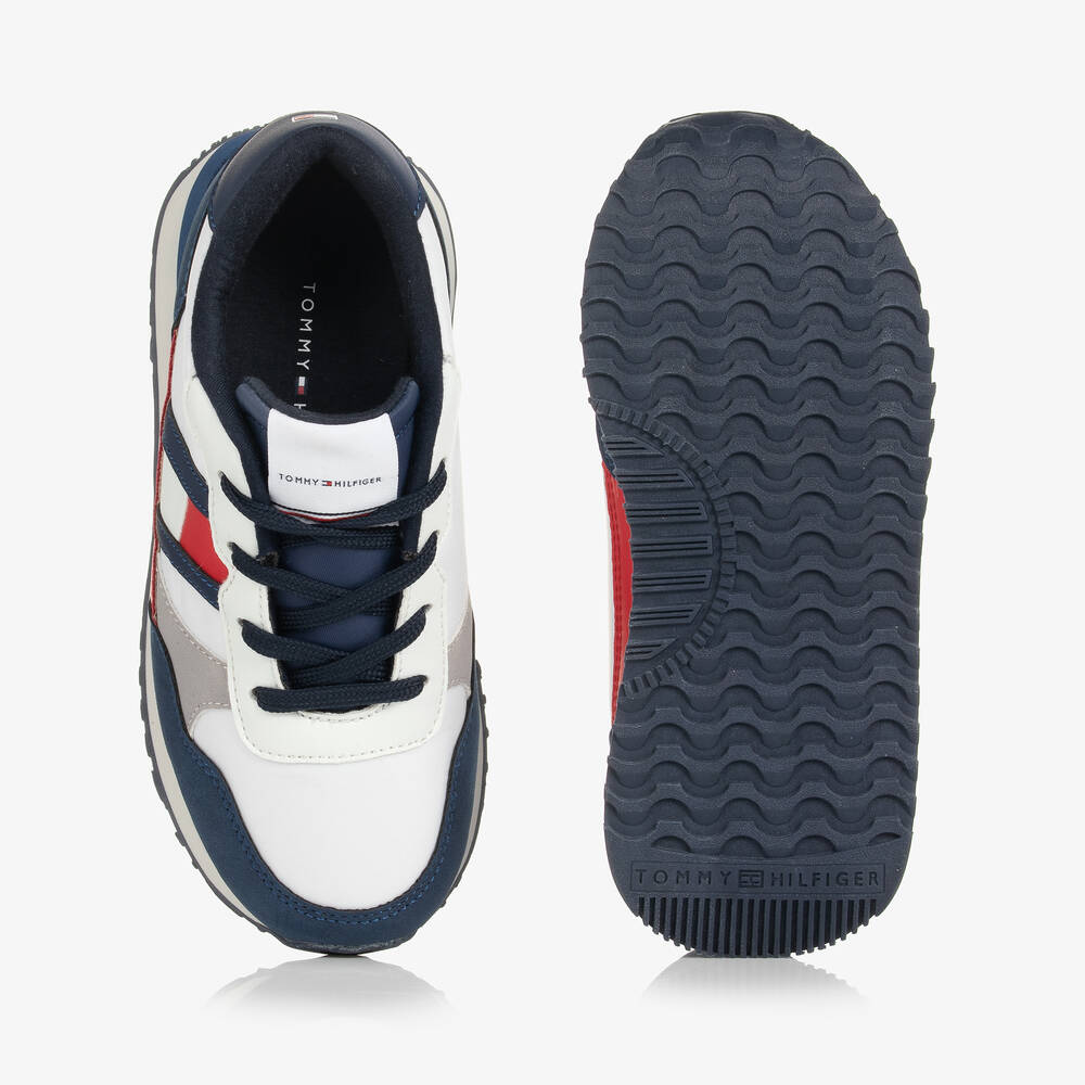 Tommy Hilfiger-Бело-синие кроссовки из искусственной замши | Childrensalon Outlet