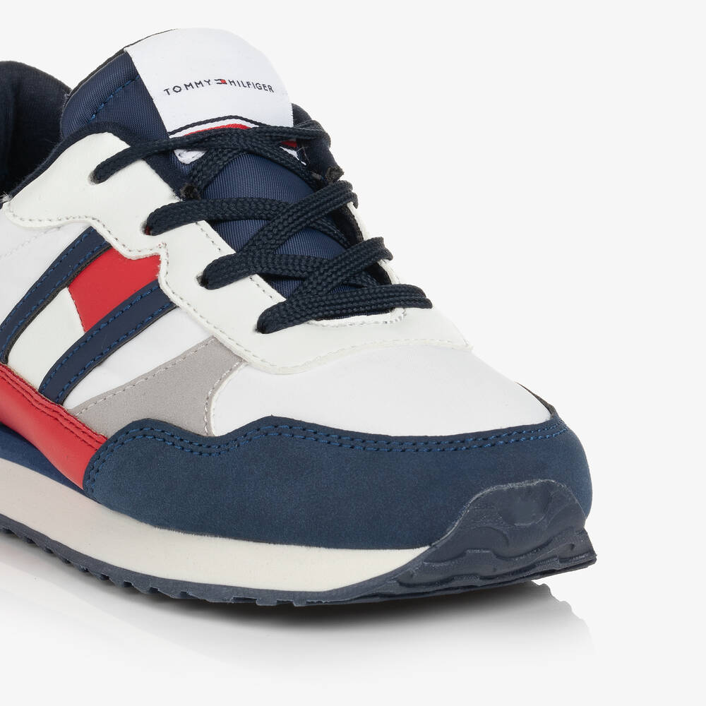 Tommy Hilfiger-Бело-синие кроссовки из искусственной замши | Childrensalon Outlet