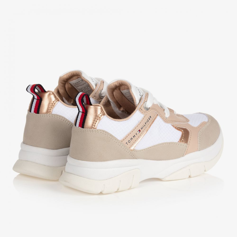 Tommy Hilfiger-Teen White & Pink Trainers | Childrensalon Outlet