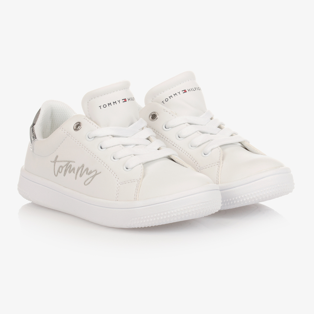 Tommy Hilfiger - Teen Sneakers in Weiß und Silber | Childrensalon
