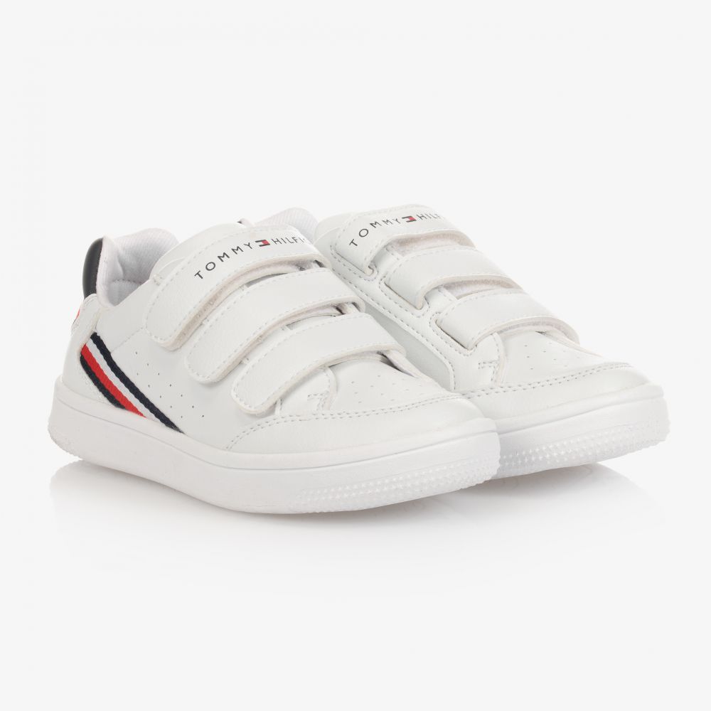 Tommy Hilfiger - Teen White Velcro Trainers | Childrensalon