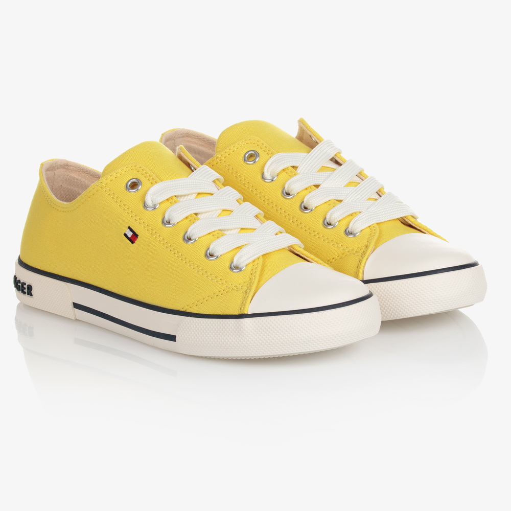 Tommy Hilfiger - Baskets jaunes en toile Ado | Childrensalon