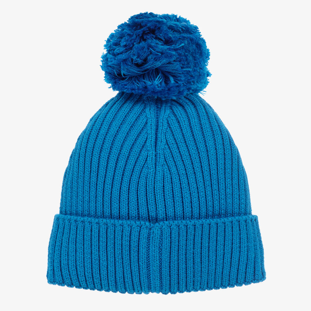 Tommy Hilfiger-Turquoise Blue Knitted Cotton Flag Hat | Childrensalon Outlet