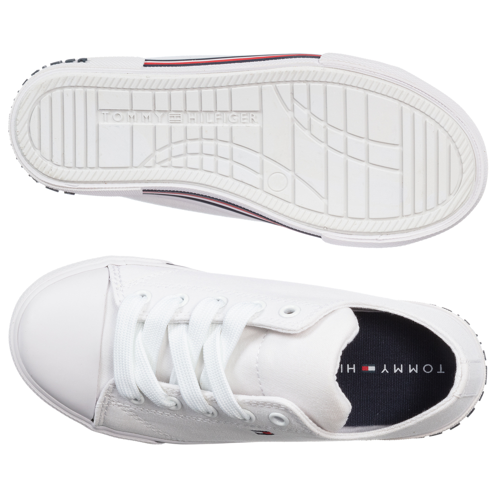 tommy hilfiger white canvas shoes