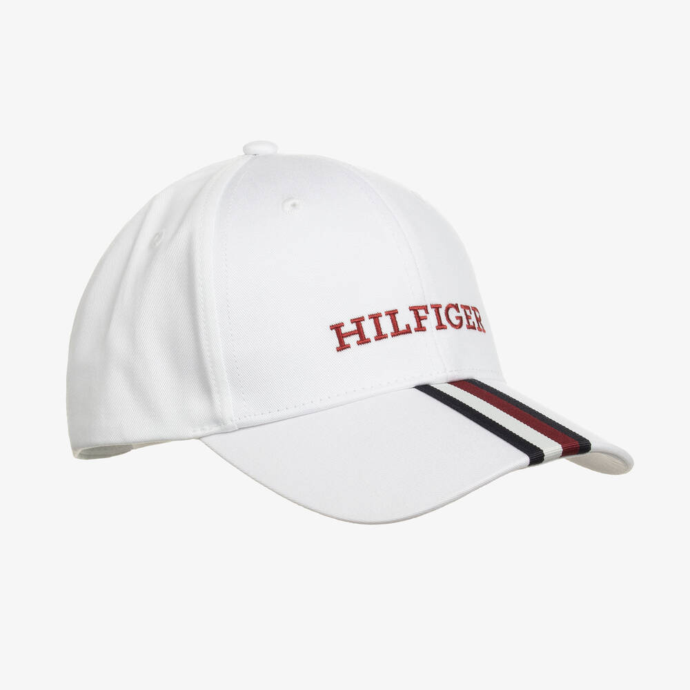 Tommy Hilfiger - Casquette blanche brodée en coton | Childrensalon