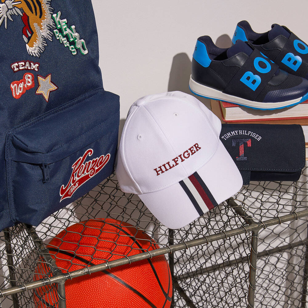 Tommy Hilfiger-Белая хлопковая бейсболка с вышивкой | Childrensalon Outlet