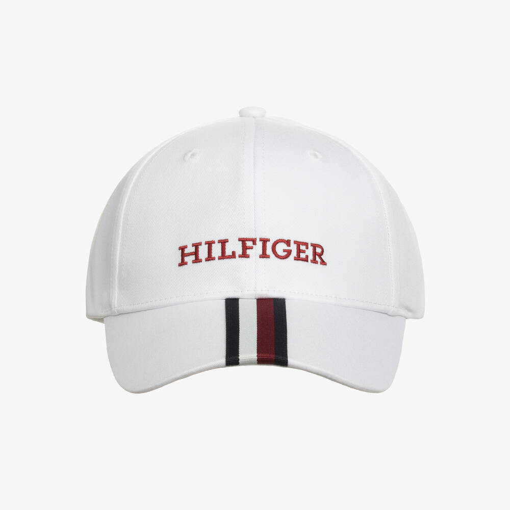 Tommy Hilfiger-Белая хлопковая бейсболка с вышивкой | Childrensalon Outlet