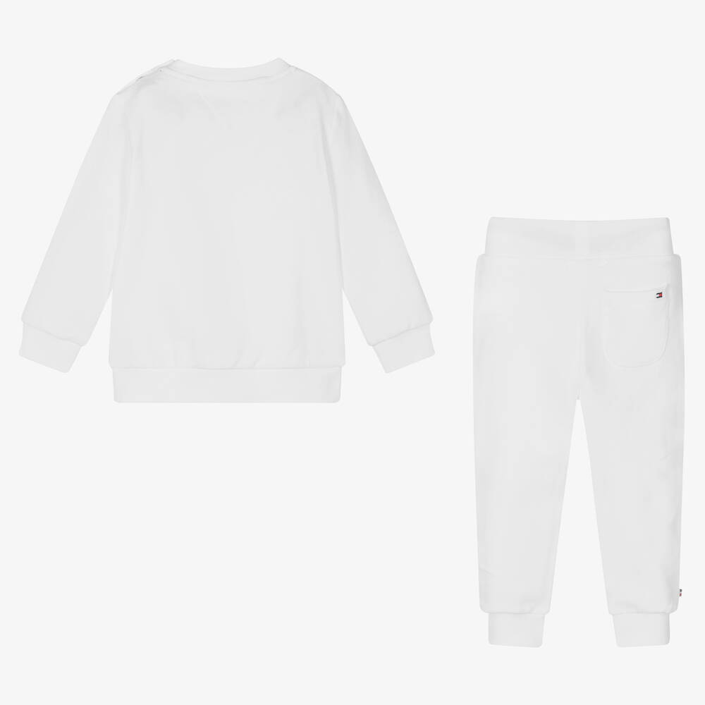 Tommy Hilfiger-White Cotton Jersey Baby Tracksuit | Childrensalon Outlet
