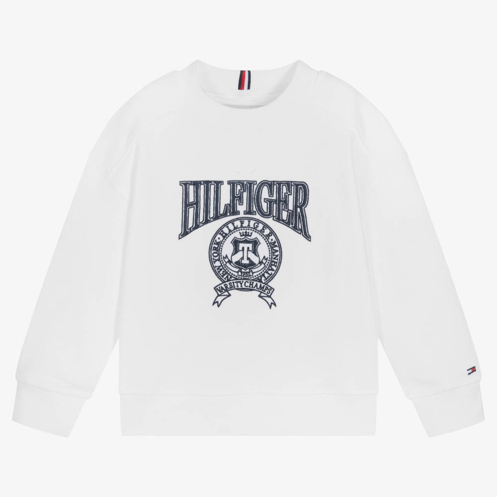 Tommy Hilfiger - Sweat blanc en coton | Childrensalon