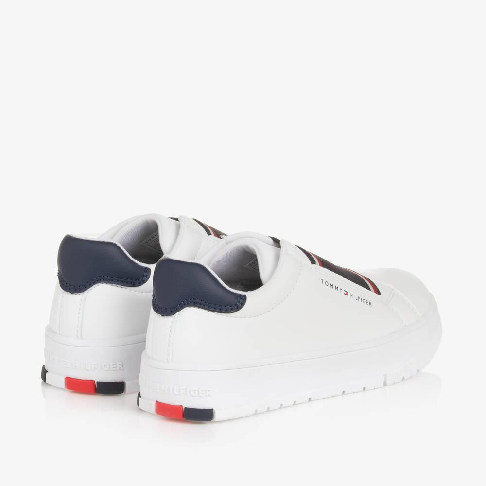Tommy Hilfiger White Faux Leather Slip On Trainers Childrensalon Outlet