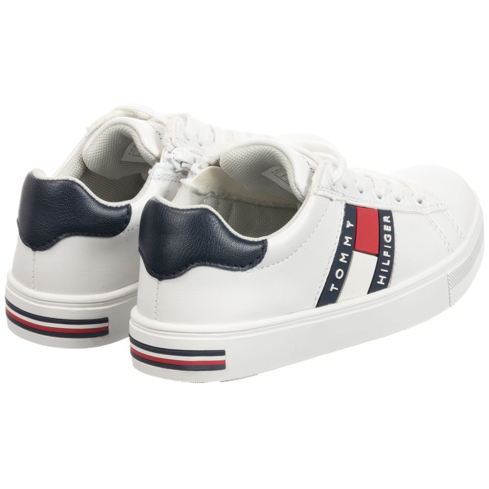 tommy hilfiger leather shoes white