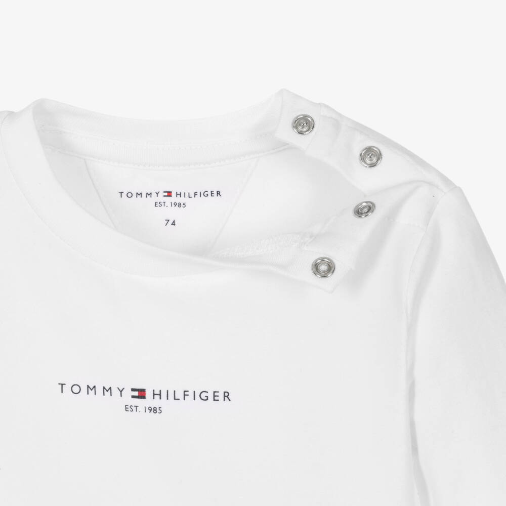 Tommy Hilfiger-White Logo Lg T-shirt | Childrensalon Outlet