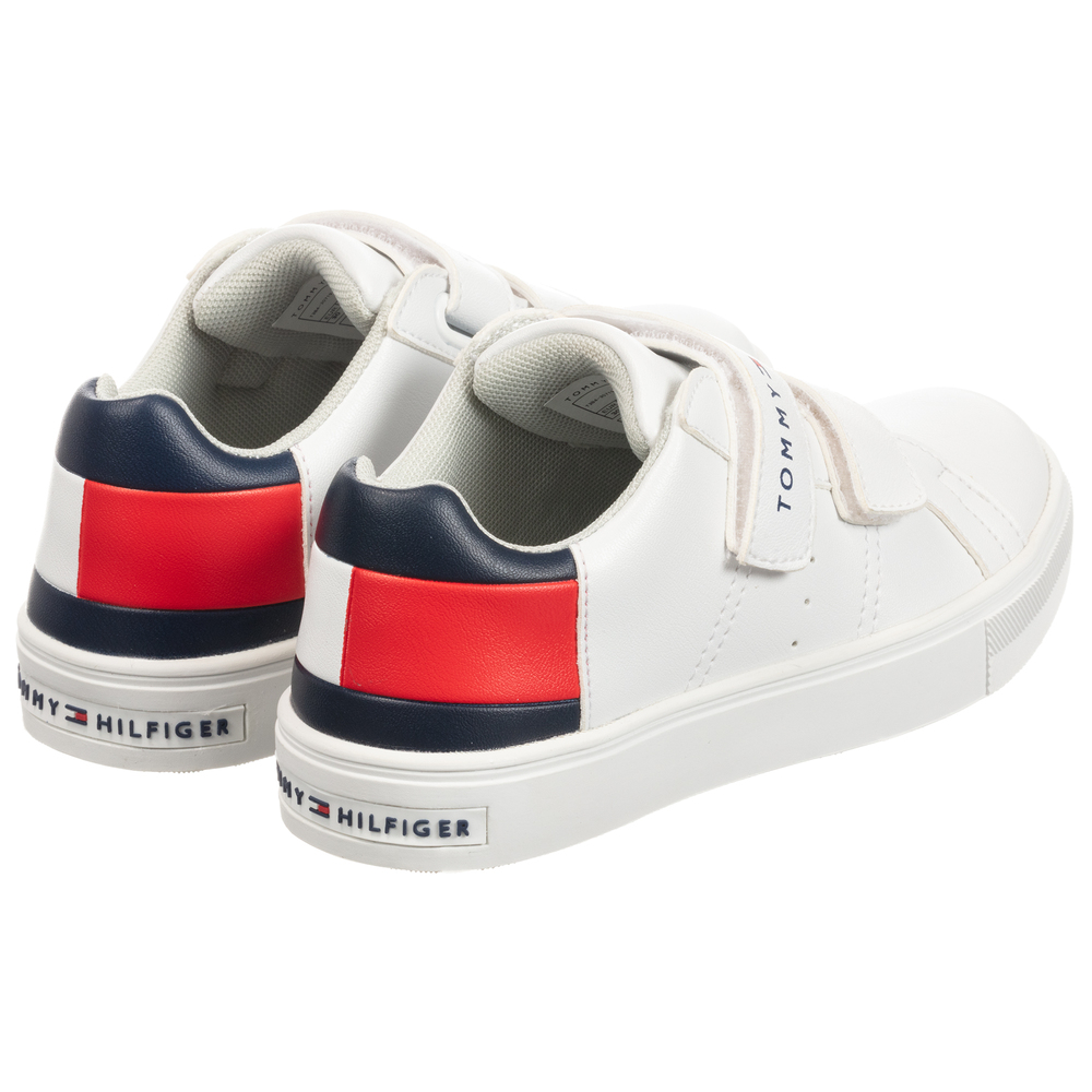 Tommy Hilfiger-ترينرز جلد إصطناعي لون أبيض للأولاد | Childrensalon Outlet