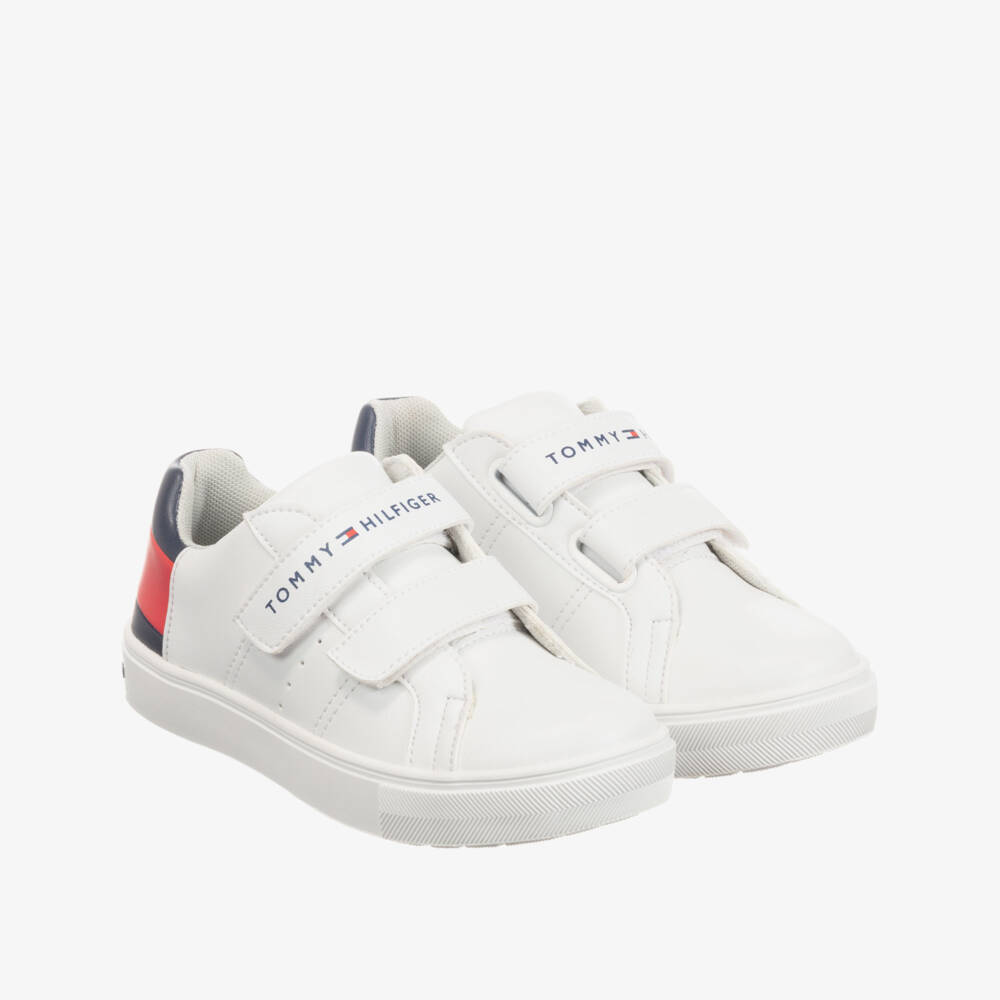 Tommy Hilfiger-White Logo Trainers | Childrensalon Outlet