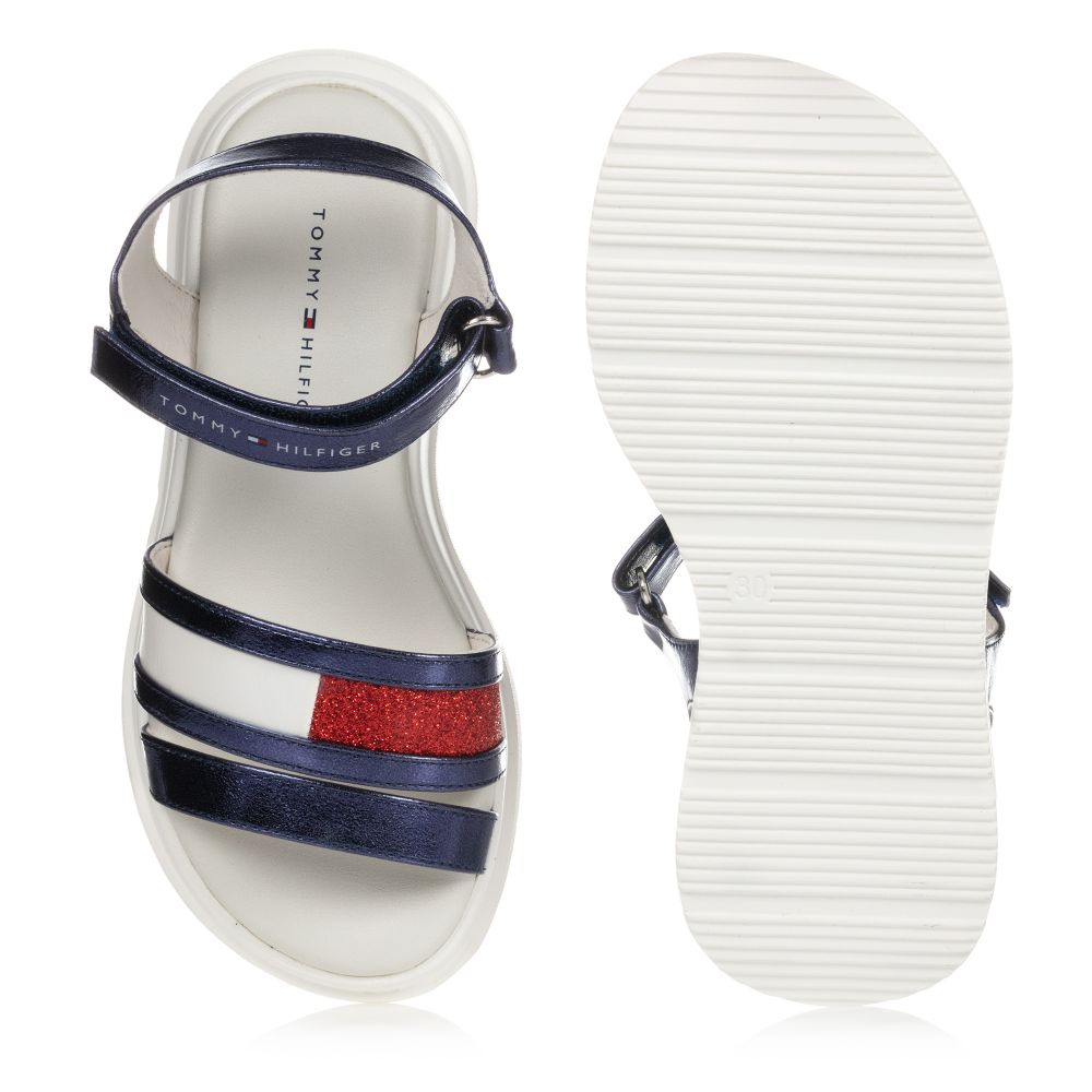 Metallic blue sandals sale