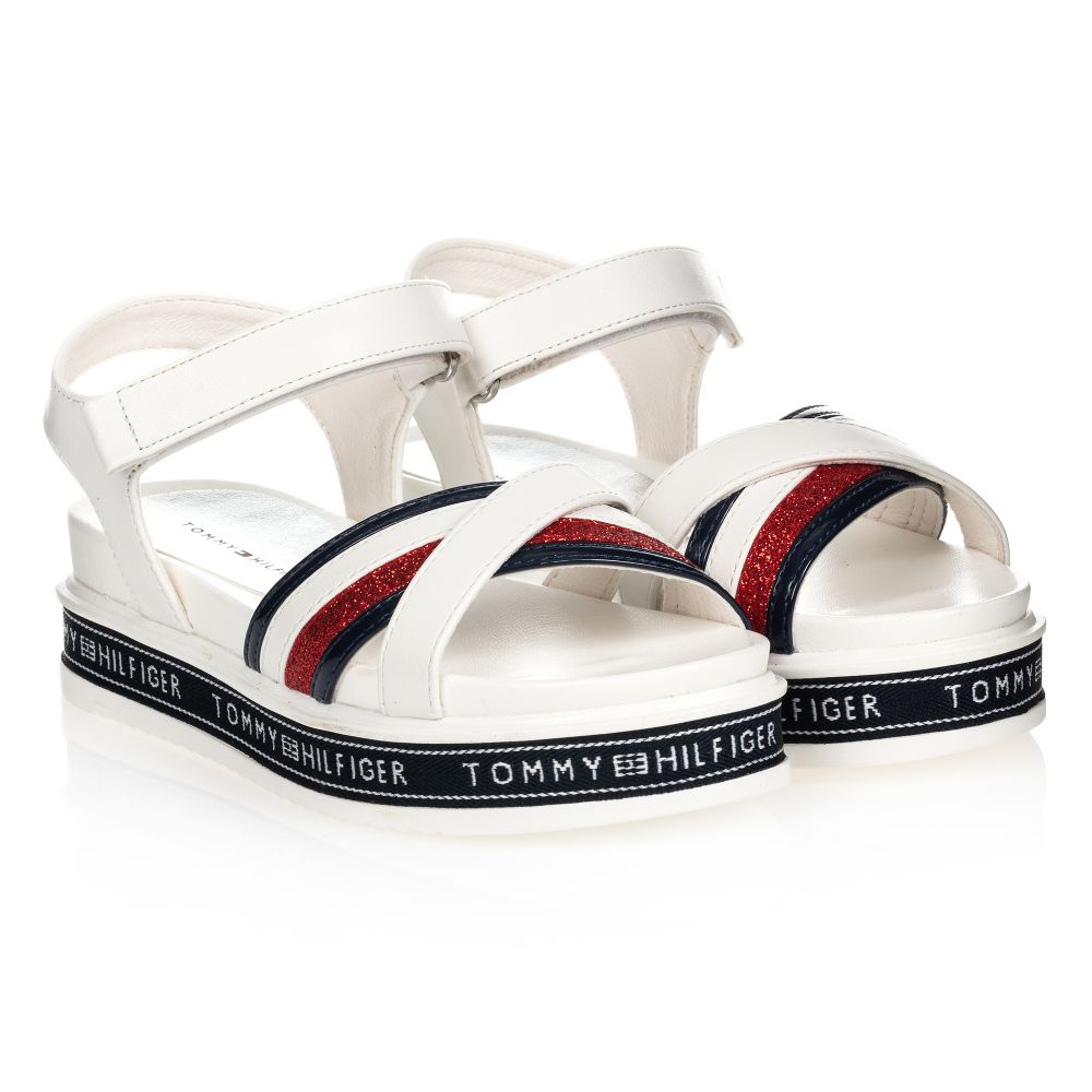 Tommy Hilfiger - Weiße Plateau-Sandaletten | Childrensalon