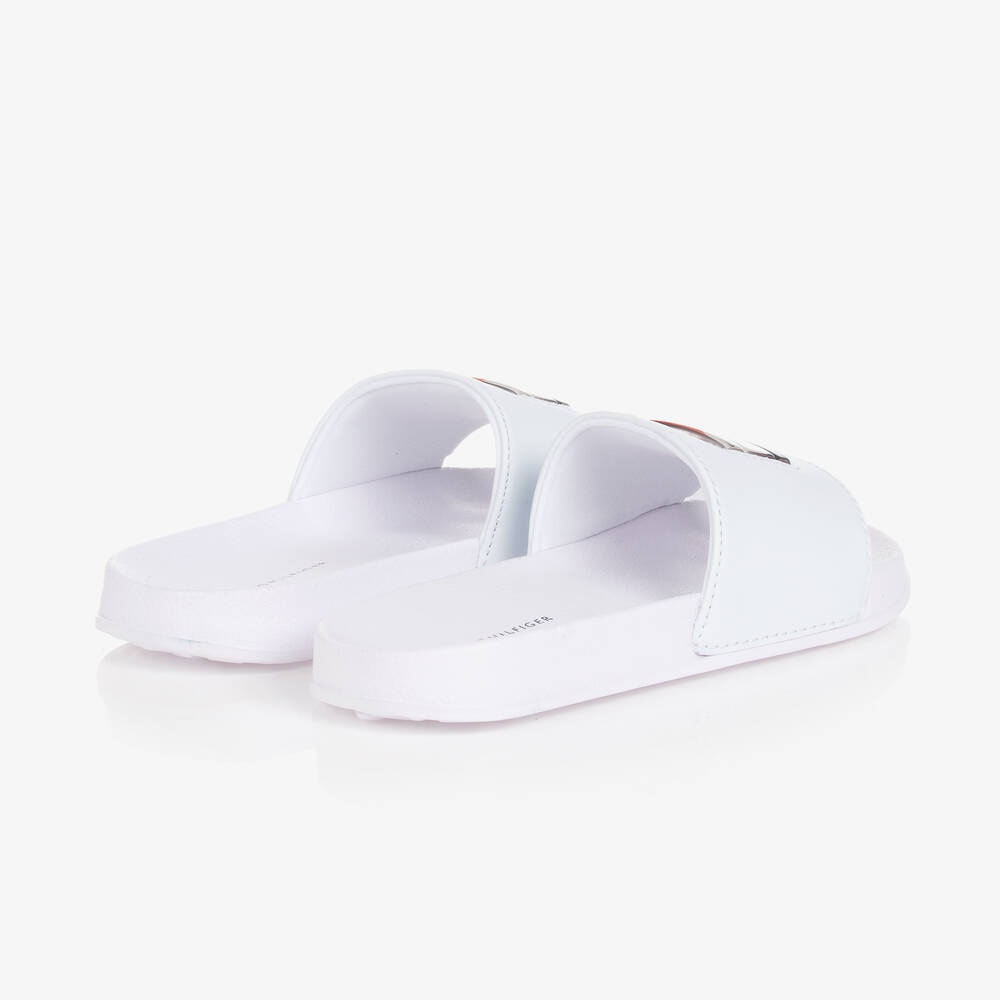 Tommy Hilfiger-شبشب سلايدرز مطاط لون أبيض | Childrensalon Outlet