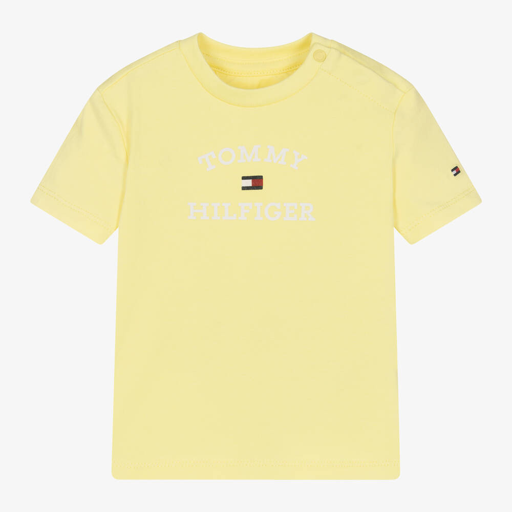 Tommy Hilfiger-Yellow Cotton Baby T-Shirt | Childrensalon Outlet