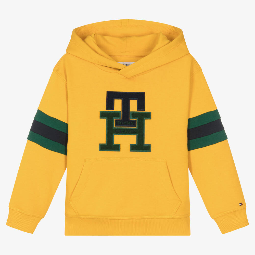 Tommy Hilfiger - Yellow & Green Monogram Logo Hoodie | Childrensalon