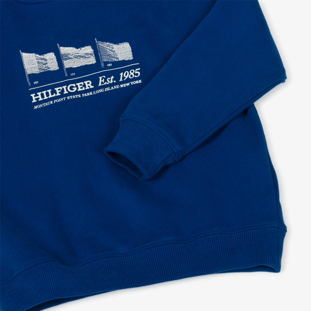 Tommy Hilfiger-Young Gentlemen's Azure Cotton Hoodie | Childrensalon Outlet