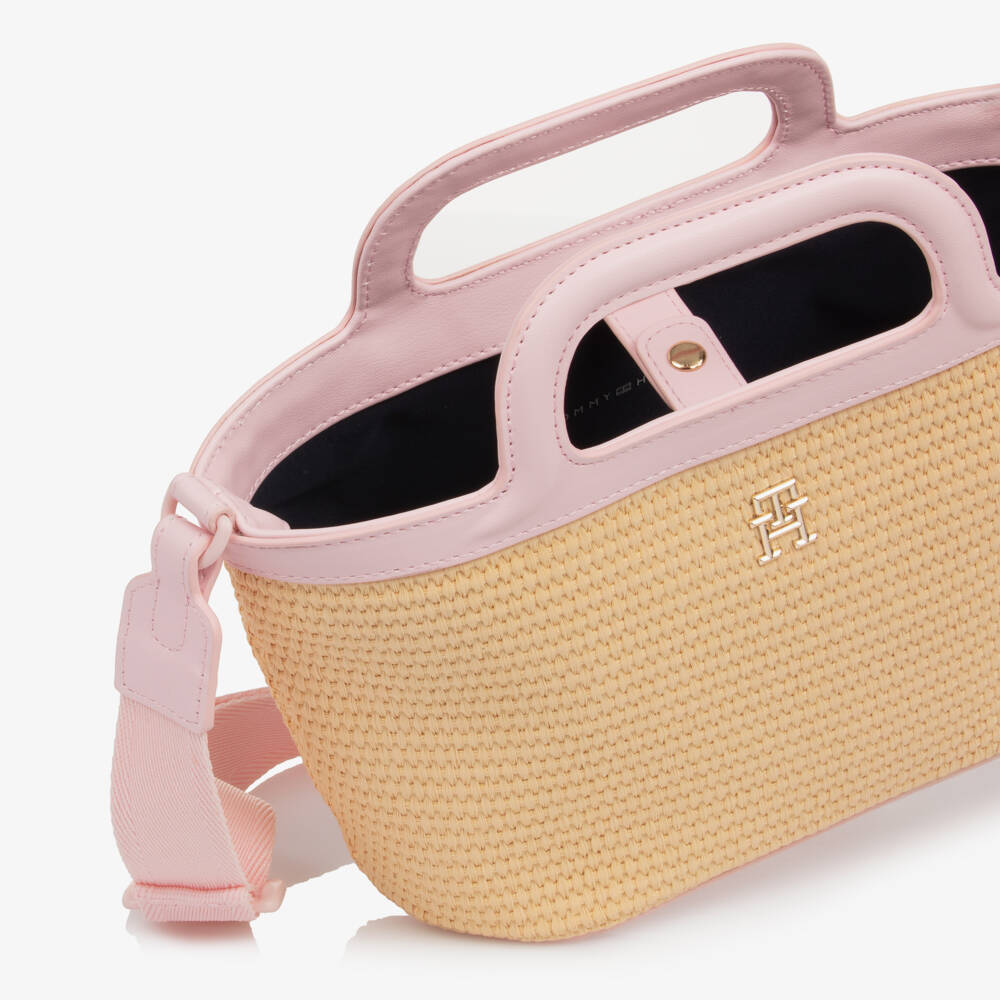 Tommy Hilfiger-Young Ladies Pink Weave Shoulder Bag | Childrensalon Outlet