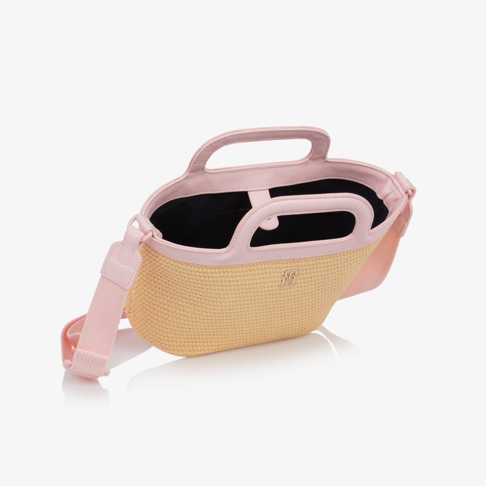 Tommy Hilfiger-Young Ladies Pink Weave Shoulder Bag | Childrensalon Outlet