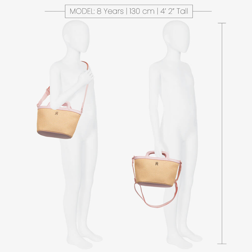 Tommy Hilfiger-Young Ladies Pink Weave Shoulder Bag | Childrensalon Outlet