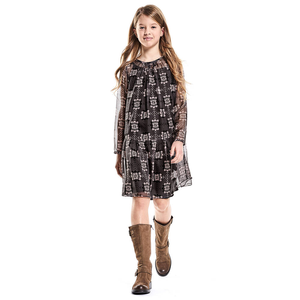 Trussardi-Girls Floral Chiffon Dress | Childrensalon Outlet