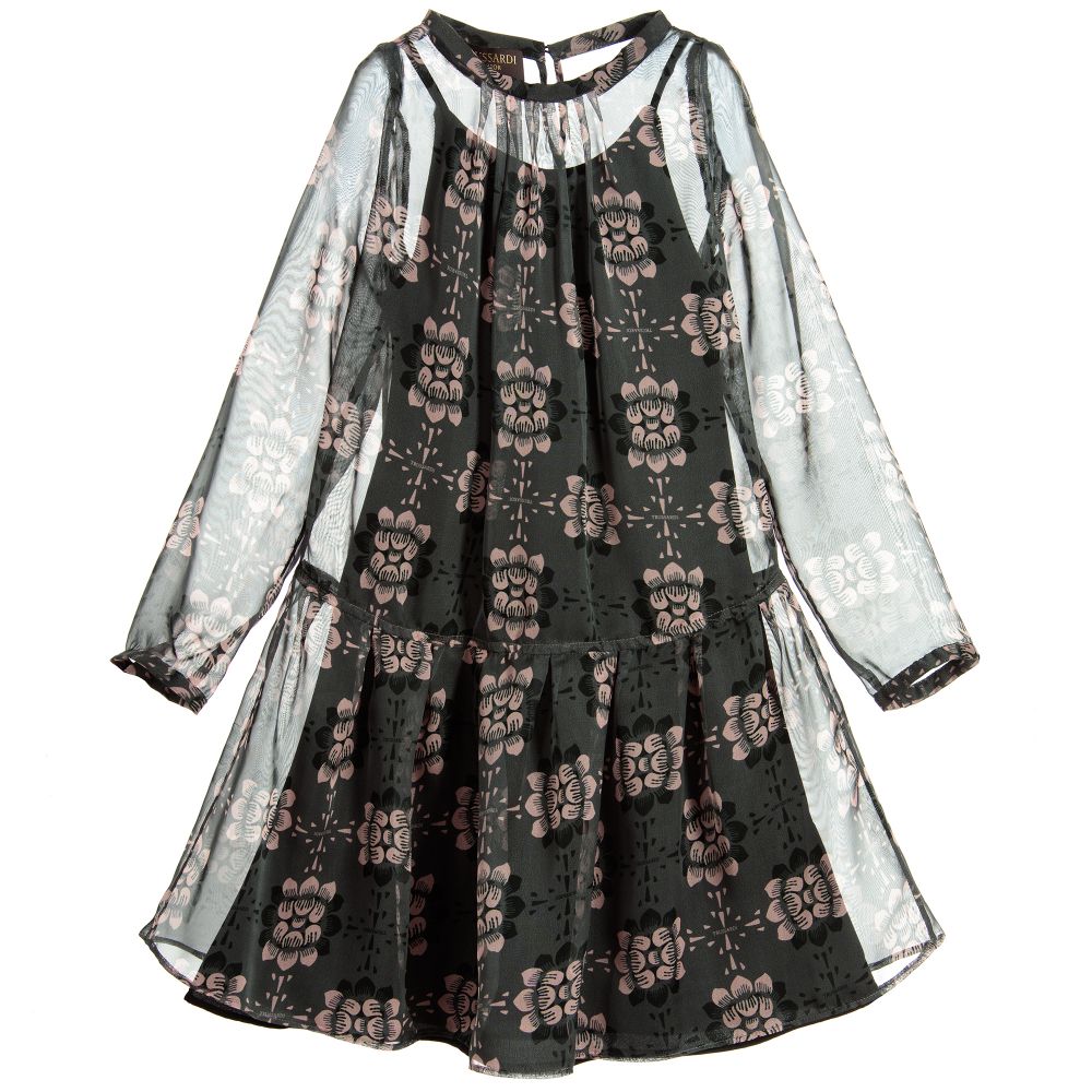 Trussardi - Girls Floral Chiffon Dress | Childrensalon