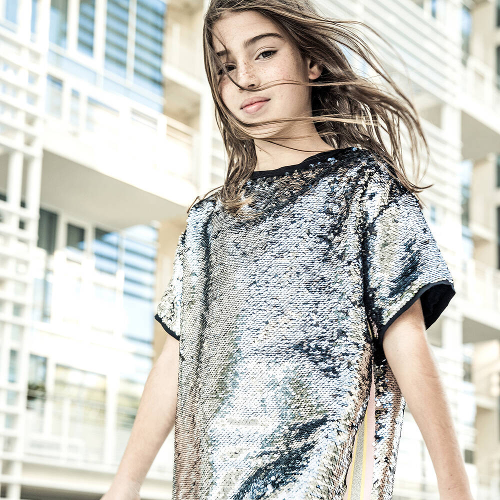 Girls silver deals sequin top