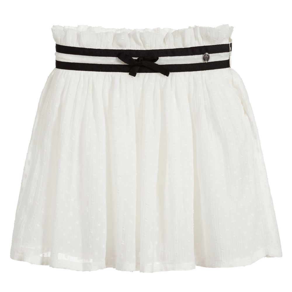 Trussardi - Girls White Chiffon Skirt | Childrensalon