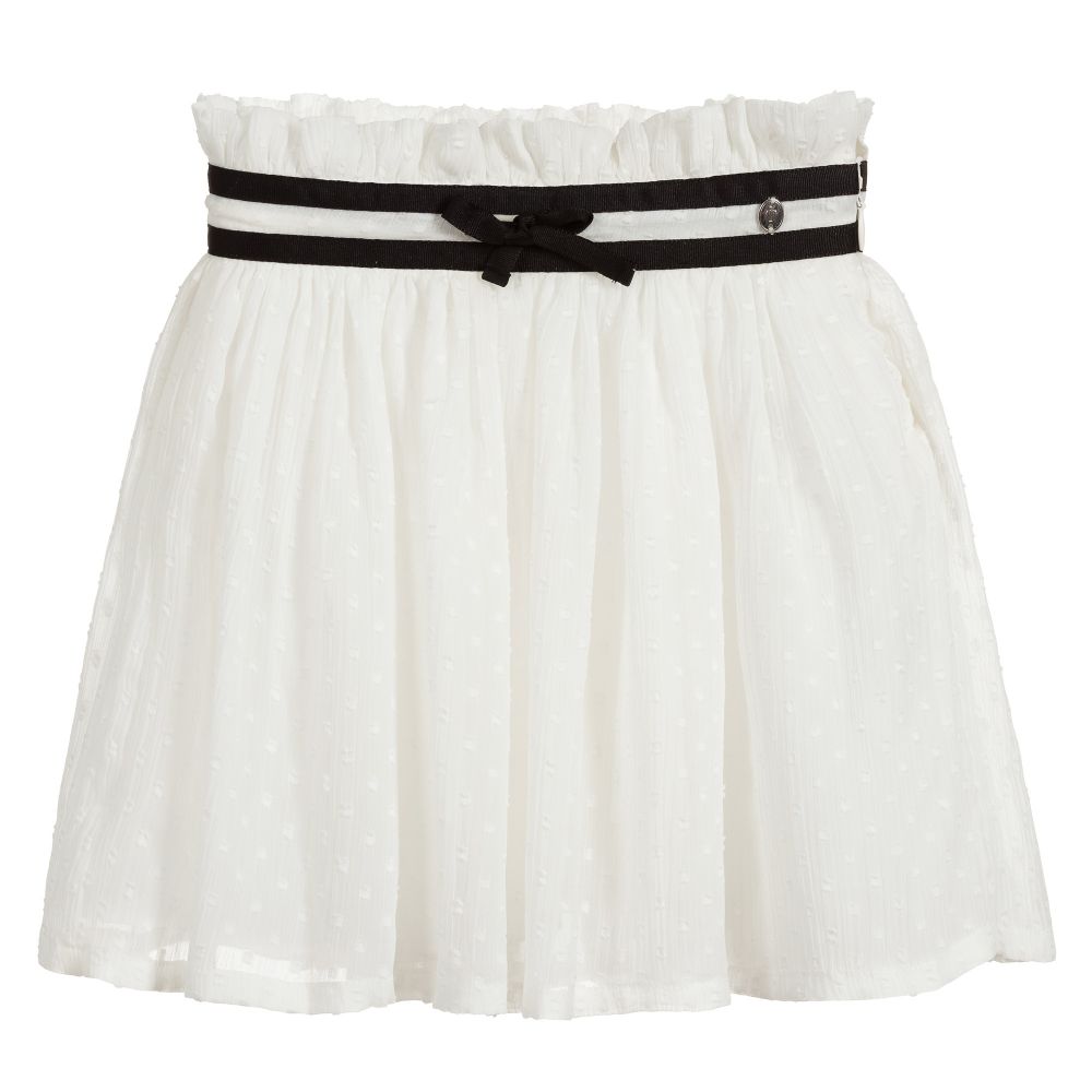 Trussardi-Girls White Chiffon Skirt | Childrensalon Outlet