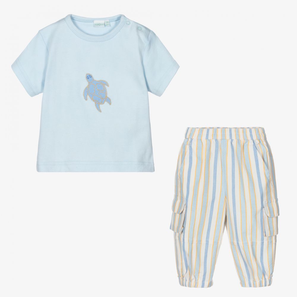 Turquaz-Baby Boys Blue Trouser Set | Childrensalon Outlet