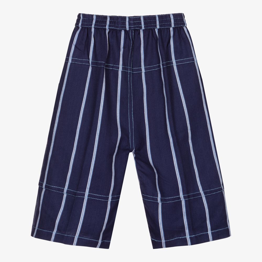 Turquaz-Boys Long Blue Cotton Shorts | Childrensalon Outlet