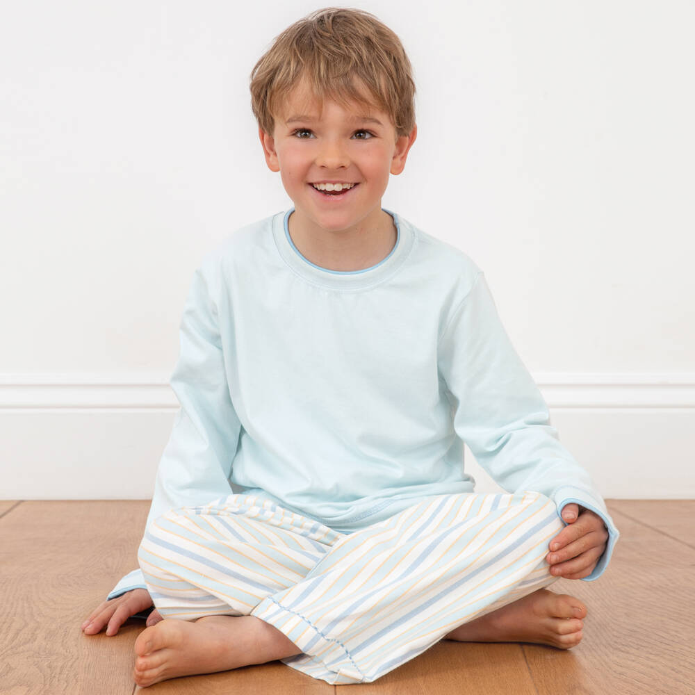 Turquaz-Boys Soft Sky Striped Sleepwear | Childrensalon Outlet