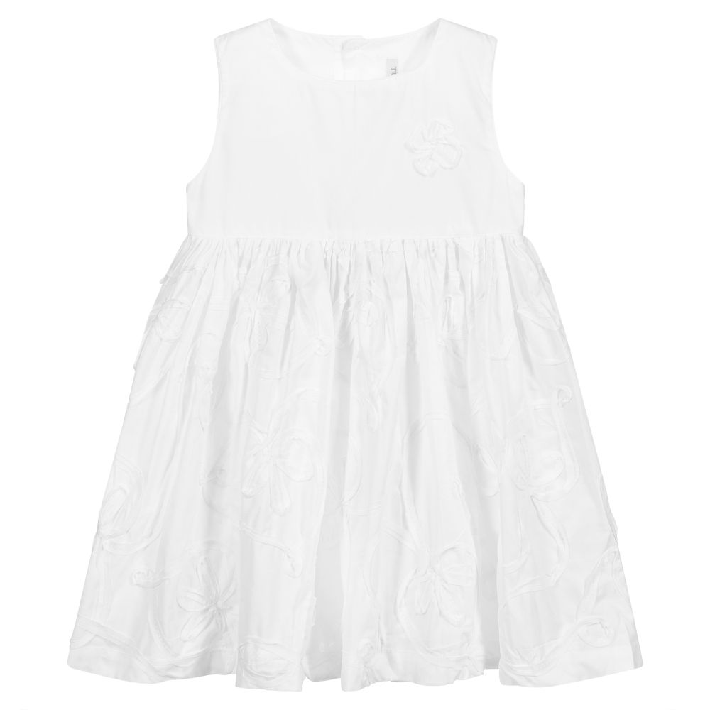 Turquaz - Girls White Cotton Dress | Childrensalon