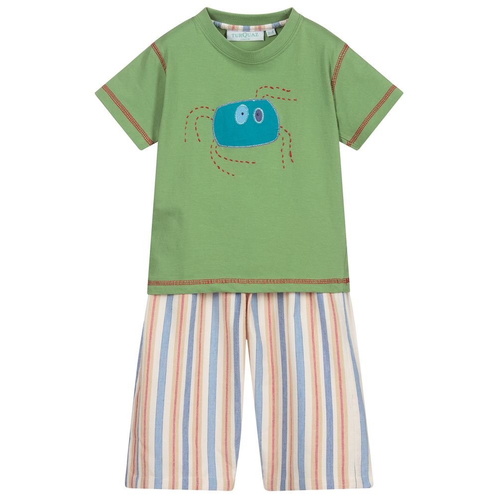 Turquaz - Green & Blue Spider Pyjamas | Childrensalon
