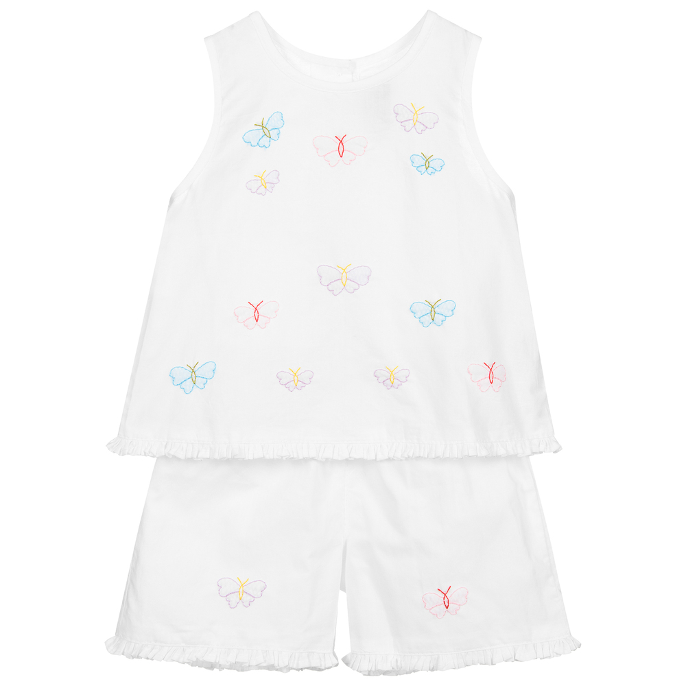 Turquaz - White Embroidered Shorts Set | Childrensalon