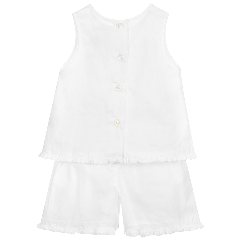 Turquaz-White Embroidered Shorts Set | Childrensalon Outlet