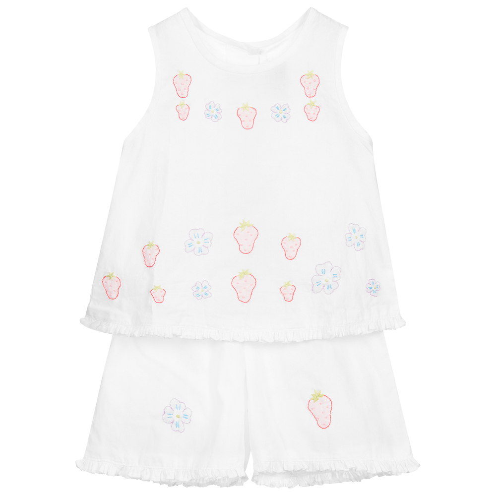 Turquaz - White Embroidered Shorts Set | Childrensalon